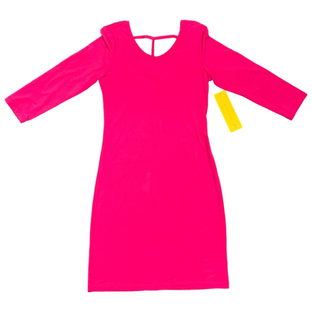 Lole Luisa 3 Dress Cherries Jubilee Pink 3/4 Sleeve Cross Back XS LSW2811 NEW